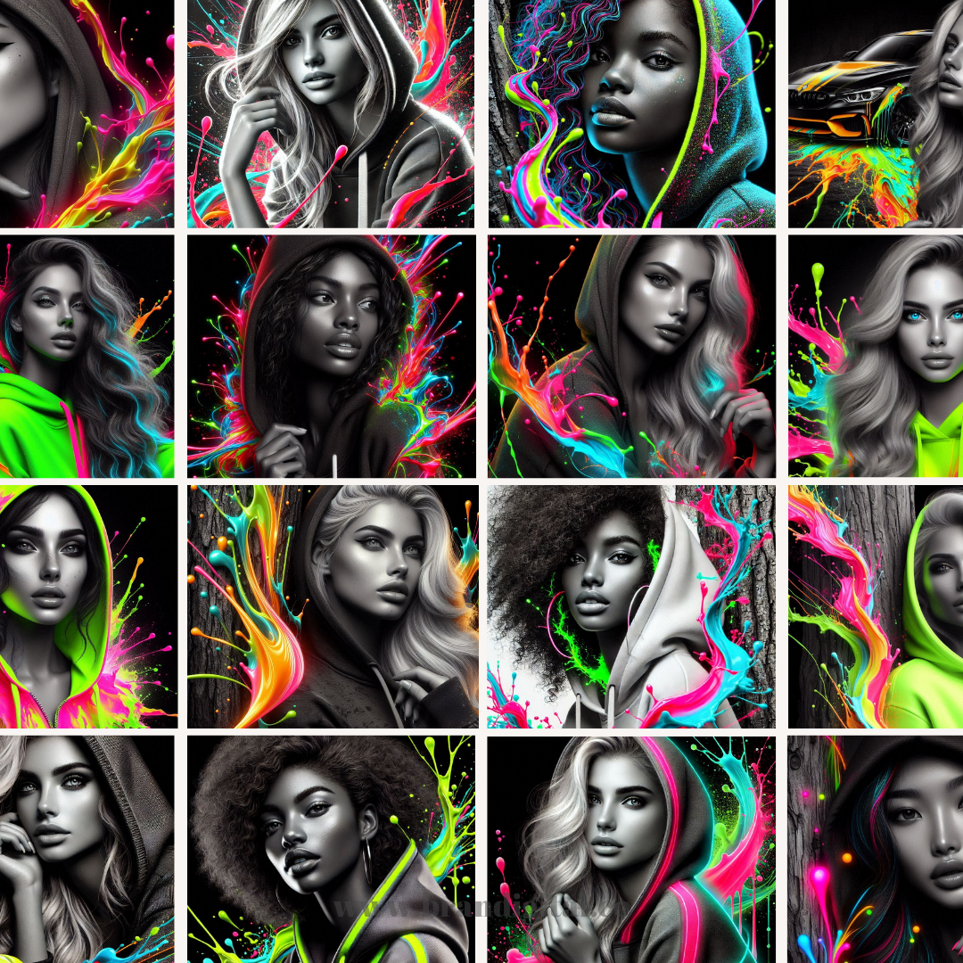 Neon Fusion Collection – Bold & Vibrant AI Portraits