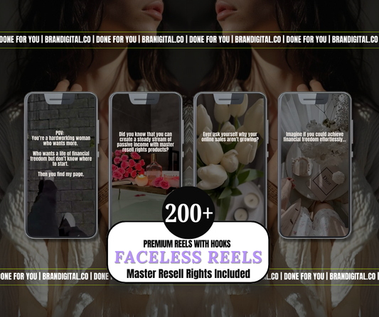 200+ Faceless Marketing Reels With DFY Hooks + MRR