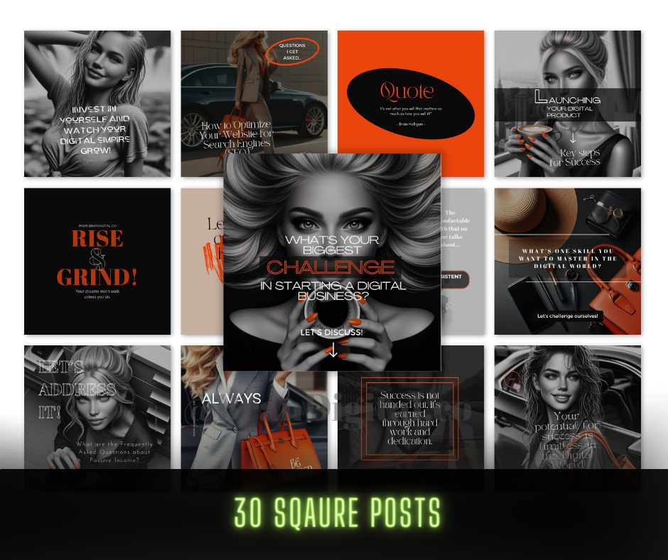 60 Digital Marketing Luxury Social Media Templates + MRR