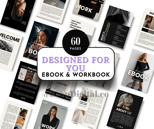 60 Page Luna Design eBook & Workbook Templates + MRR