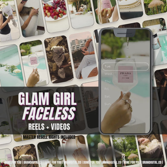 Glam Girl Faceless Lifestyle Reels with Hooks & Videos